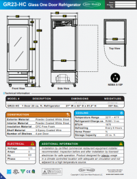 Serv-Ware Glass Door Reach-In Single Door Refrigerator GR23-HC 23 cu. ft. - Image 5