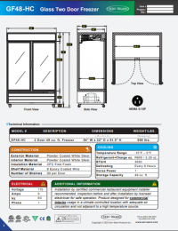 Serv-Ware Glass Double Door Reach-In Freezer GF48-HC 49 cu. ft. - Image 4