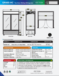 Serv-Ware Sliding Glass Door Reach-In Refrigerator GR48S-HC - Image 5
