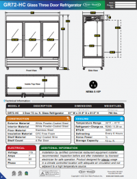 Serv-Ware Glass Triple Door Reach-In Refrigerator GR72-HC 72 cu. ft. - Image 3