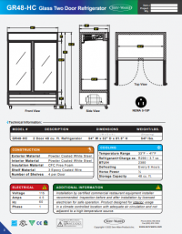 Serv-Ware Glass Double Door Reach-In Refrigerator GR48-HC 23 cu. ft. - Image 6
