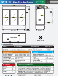 Serv-Ware Glass Triple Door Reach-In Freezer GF72-HC 72 cu. ft. - Image 3
