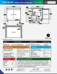 Serv-Ware Undercounter Refrigerator UCR-36-HC 7.7 cu. ft. - Image 3