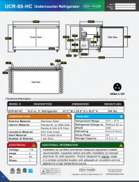 Serv-Ware Undercounter Refrigerator UCR-60-HC 15.5 cu. ft. - Image 6