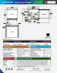Serv-Ware Undercounter Freezer UCF-26-HC 6.5 cu. ft. - Image 3