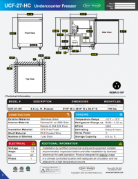 Serv-Ware Undercounter Freezer UCF-27-HC 6.5 cu. ft. - Image 6