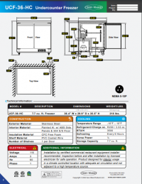 Serv-Ware Undercounter Freezer UCF-36-HC 7.7 cu. ft. - Image 3