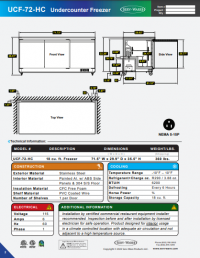 Serv-Ware Undercounter Freezer UCF-72-HC 18 cu. ft. - Image 6