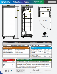Serv-Ware Value Series Freezer EF25-HC 25 cu. ft. - Image 6
