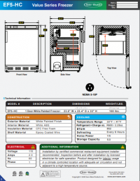 Serv-Ware Value Series Under Counter Freezer EF5-HC 5 cu. ft. - Image 3