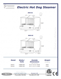 Serv-Ware Electric Hot Dog Steamer EHS-01 - Image 4