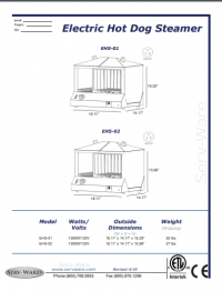 Serv-Ware Electric Hot Dog Steamer EHS-02 - Image 4