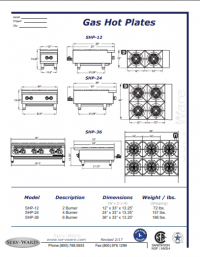 Serv-Ware 2 Burner Gas Hot Plate SHPS-12 12 inches - Image 6