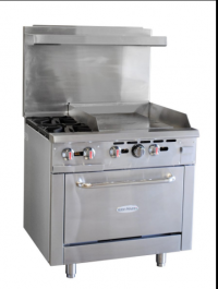 Serv-Ware 2 Burner Range with 24" Griddle + Oven SGR-2B-24G 4.85 cu. ft. capacity