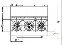 Serv-Ware 4 Burner Range SGR-4B 4.85 cu. ft. capacity - Image 2