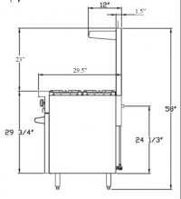 Serv-Ware 6 Burner Range with 24" Griddle SGR-6B-24G 4.85 cu. ft. capacity - Image 2