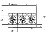 Serv-Ware 6 Burner Range with 24" Griddle SGR-6B-24G 4.85 cu. ft. capacity - Image 3
