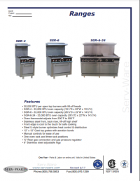 Serv-Ware 2 Burner Range with 24" Griddle + Oven SGR-2B-24G 4.85 cu. ft. capacity - Image 2