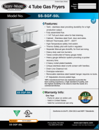 Serv-Ware Gas Fryer SS-SGF-50L 4 Tube LP - Image 5