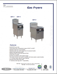 Serv-Ware Gas Fryer SGF-40N 3 Tube Natural Gas - Image 5