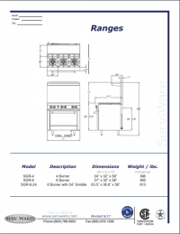 Serv-Ware 4 Burner Range SGR-4B 4.85 cu. ft. capacity - Image 6