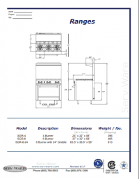 Serv-Ware 6 Burner Range SGR-6B 4.85 cu. ft. capacity - Image 6