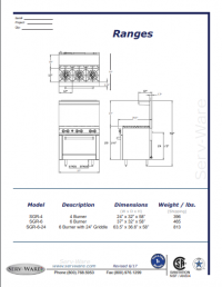 Serv-Ware 2 Burner Range with 24" Griddle + Oven SGR-2B-24G 4.85 cu. ft. capacity - Image 3