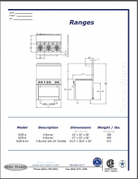 Serv-Ware 6 Burner Range with 24" Griddle SGR-6B-24G 4.85 cu. ft. capacity - Image 6
