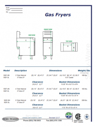Serv-Ware Gas Fryer SGF-40N 3 Tube Natural Gas - Image 6