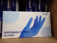 Disposable Nitrile Powder Free Gloves  Large 100ct/ 10 pack  Blue Color - Image 3