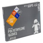 Safety Zone GDPE-LG High Density Clear Polyethylene PE Disposable Gloves, Large (Box of 100)