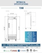 Chef AAA -T28R, Commercial 27" Reach-In Refrigerator Solid 1 Door 17.7 cu.ft. - Image 5