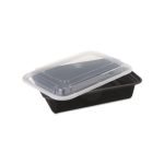 38 OZ Plastic Microwavable Take-Out Containers With Lids 150 PCS-CASE FOOD GRADE, DISHWASHER SAFE, FREEZER SAFE, RECYCLABLE
