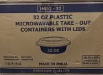 32 OZ Plastic Microwavabble Take-Out Containers With Lids 150 PCS-CASE FOOD GRADE, DISHWASHER SAFE, FREEZER SAFE, RECYCLABLE - Image 2