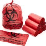 50 BAGS 10 Gallon Biohazard Bag. Infectious Waste Trash Liners, Red 24"x24"