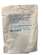 O.R TOWELS Sterile Prewashed, 17" x 27" with loop, blue, X-Ray detectable, 4 pcs per package  Reorder No. 23-6004-BL - Image 2