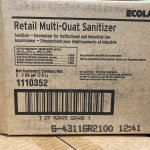 ECOLAB Retail Multi-Quat Sanitizer 1110352 2-2 US Gal (7.6 L)