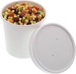 Royal 12 Ounce White Paper Food Container and Lid Combo, Package of 250