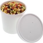 Royal 12 Ounce White Paper Food Container and Lid Combo, Package of 250