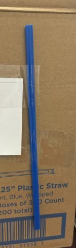 Dixie Plastic Straws 10.25" Giant Individually Wrapped, Blue, GW104, 1,200/CASE - Image 3
