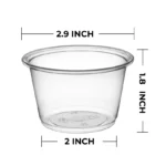 BIOCEAN 4oz Clear Portion Cups Polypropylene 74mm, 124 pieces x 20 bags- 2500 pieces/case - Image 2