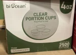 BIOCEAN 4oz Clear Portion Cups Polypropylene 74mm, 124 pieces x 20 bags- 2500 pieces/case - Image 2