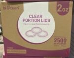 BIOCEAN 2oz Clear Portion Lids Polyethylene Terephthalate, 125 pieces x 20 bags- 2500 pieces/case