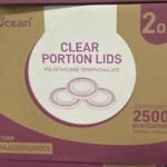 BIOCEAN 2oz Clear Portion Lids Polyethylene Terephthalate, 125 pieces x 20 bags- 2500 pieces/case