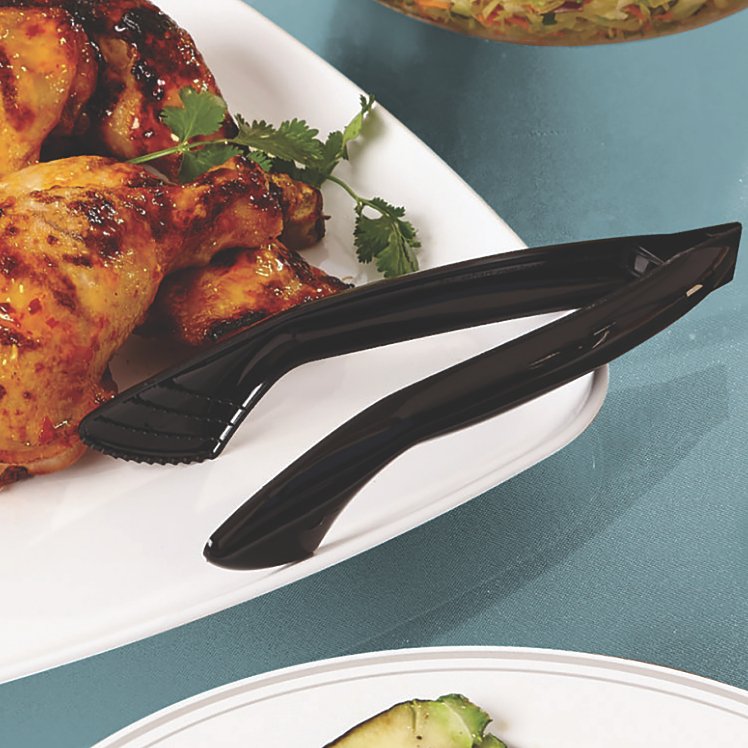 3db0717ccd27a39d05277fae8b3d0bd0 9''Serving TONGS Individually Wrapped Extra Heavy-Duty Black Disposable- 24 UNITS - Image 1