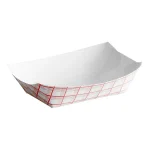 3 lb. Red Plaid Paper Food Tray - 500/Case - Image 2