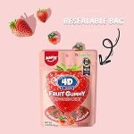 AMOS 4d strawberry juicy burst fruit gummy, strawberry 6 OZ- 12 PACK, BY April 15/ 2026 - Image 4