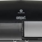 Compact 2-Roll Side-by-Side Coreless High-Capacity Toilet Paper Dispenser by GP PRO (Georgia-Pacific), Black, 56784A, 1 Dispenser