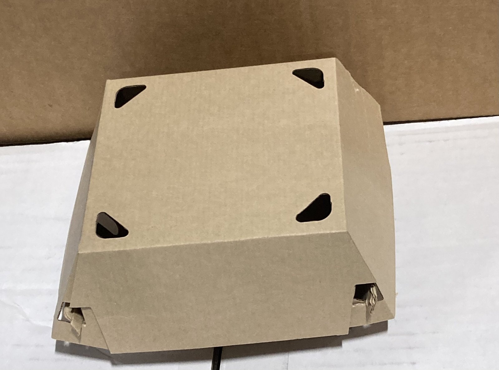 IMG_3374 Monogram Fried Food Containers MICROFLUTE 1 Compartment Kraft 6"x 6"x 3"- 300 COUNT - Image 1