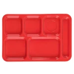 6-Compartment Red Polypropylene Tray, 10" x 14", Right-Handed, P614R05 - 24 CASE